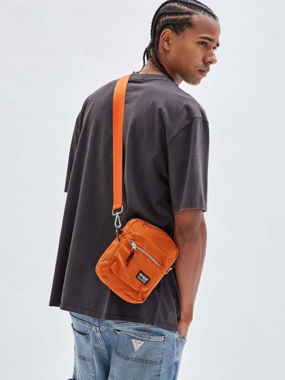 Vintage Guess Original Rust orange Men's Crossbody Shoulder Bag Adjustable